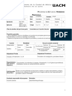 UACM, Protocolo Del Programa de Periodismo, Enero 2012