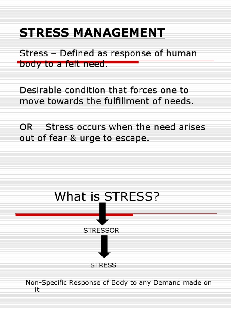 Stress Management | PDF | Stress (Biology) | Occupational Stress