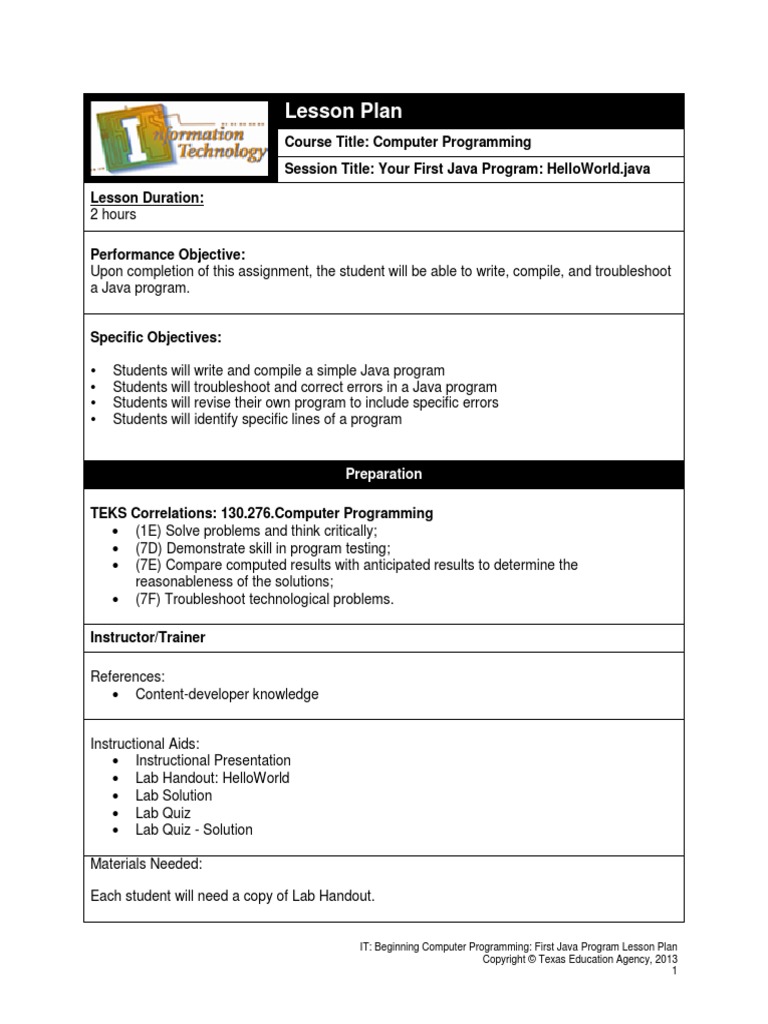 Lab Exercise 1 | PDF | Computer Programming | Software Engineering