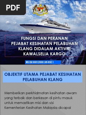 Fungsi Dan Peranan Pejabat Kesihatan Pelabuhan Klang Kargo Pdf Pdf