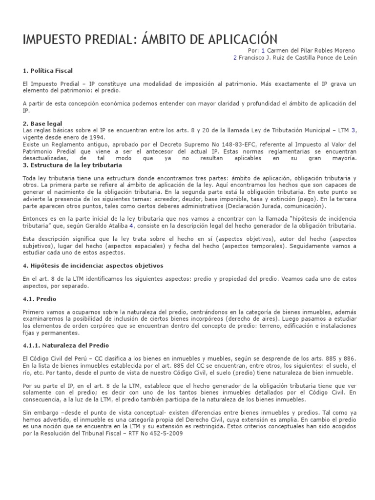 Impuesto Predial y Predios Fiscales | PDF | Impuestos | Bienes de ...