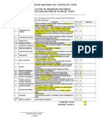 Evaluación de plan de tesis de ingeniería mecánica