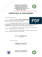 Certificate of Employment