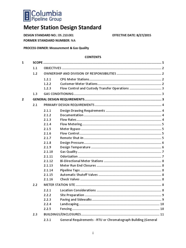 Meter Station Design Standards Guide | PDF | Flow Measurement | Valve