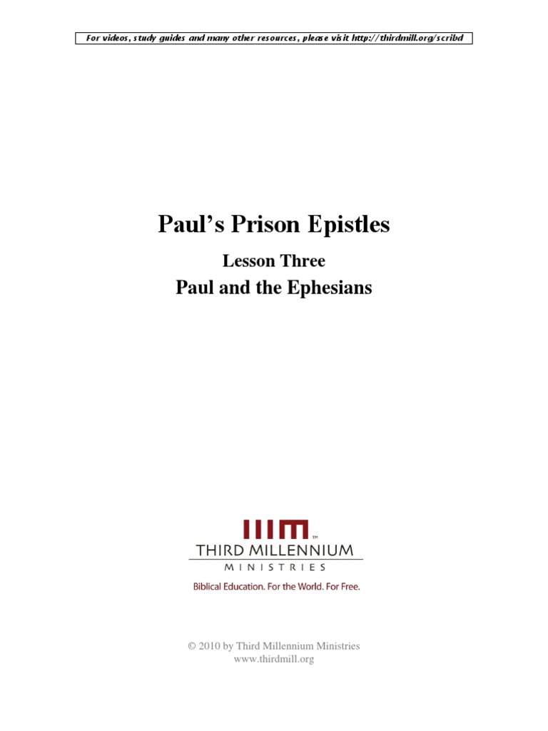Paul's Prison Epistles: Paul and The Ephesians | PDF | Epistle To The ...