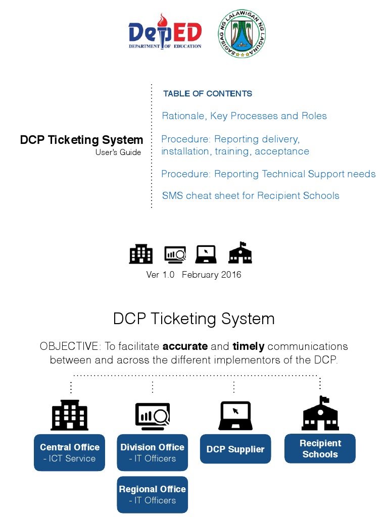 Dcp Helpdesk Users Guide Ticketing System Pdf Technical Support