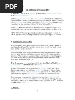Co Ownership Agreement