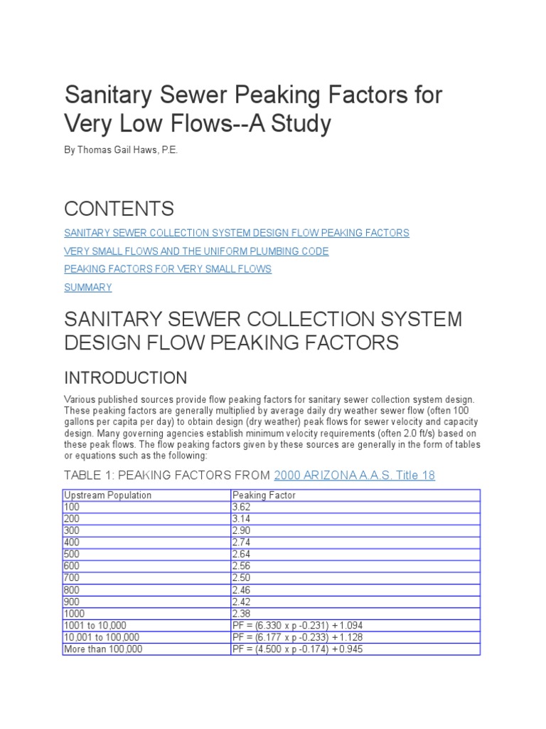 Plumbing Drainage Flow Rates Sanitary Sewer Plumbing