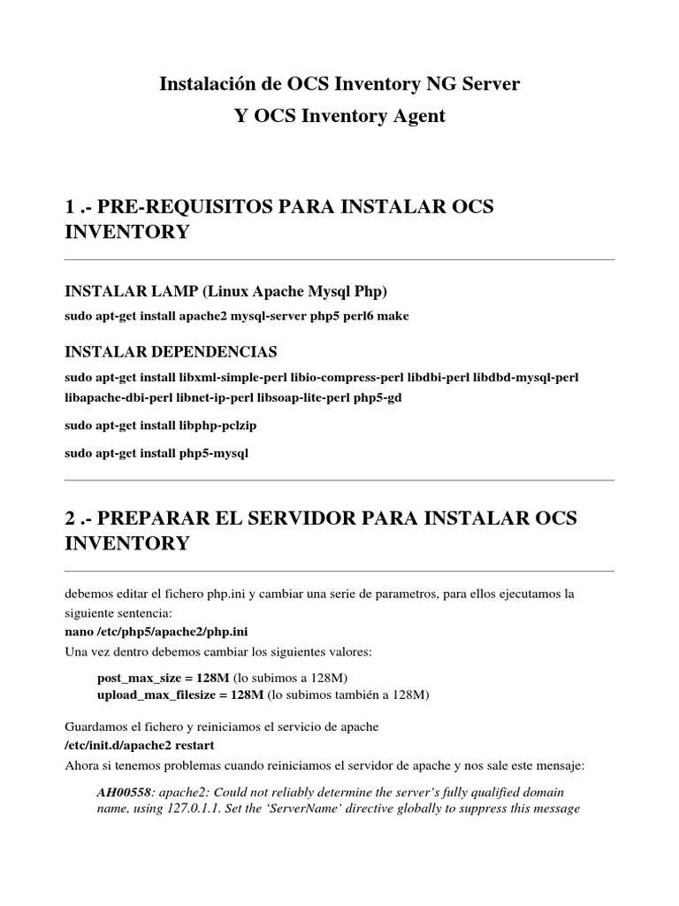 Instalación de OCS Inventory NG Server | PDF | Contraseña | Protocolo ...