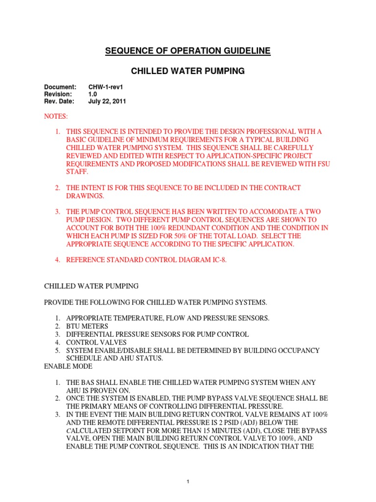 Chilled Water Pumping Control Guidelines | PDF | Pump | Valve