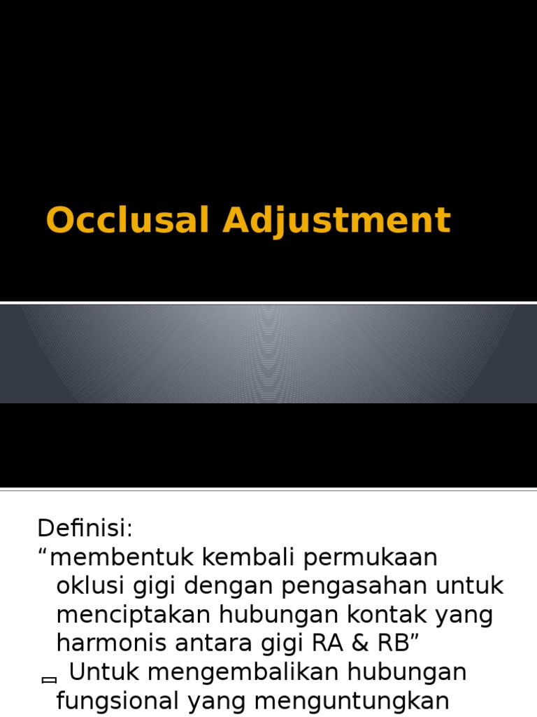 Occlusal Adjustment PDF