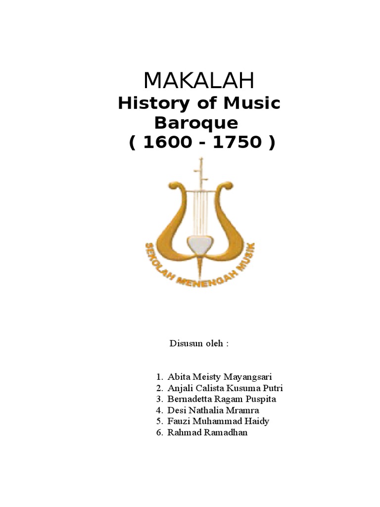 Makalah Seni Musik Baroque Makalah Seni Musik Baroque