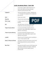 Cyclone Specific Vocabulary Sheet Years 3 4