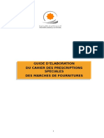 Guide D'Elaboration Du Cahier Des Prescriptions Speciales Des Marches de Fournitures