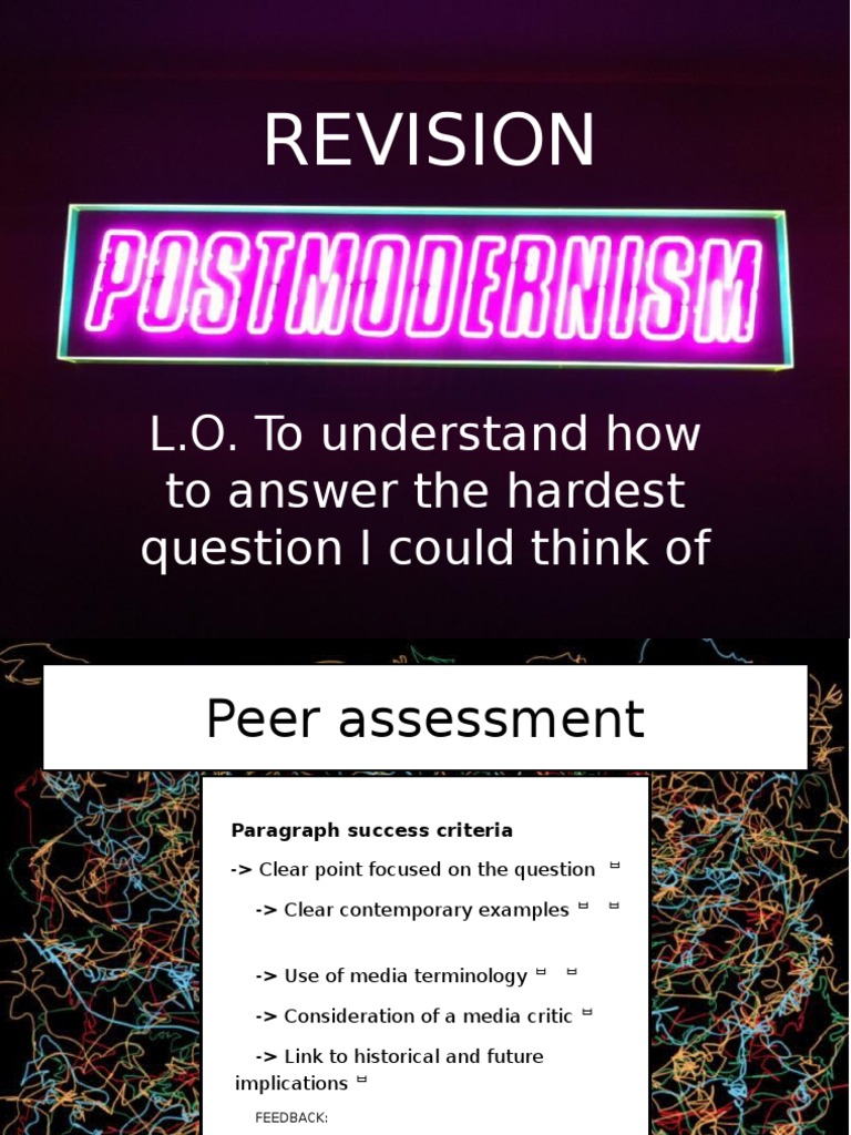 L28 Postmodernism REVISION 2 | PDF | Postmodernism | Communication