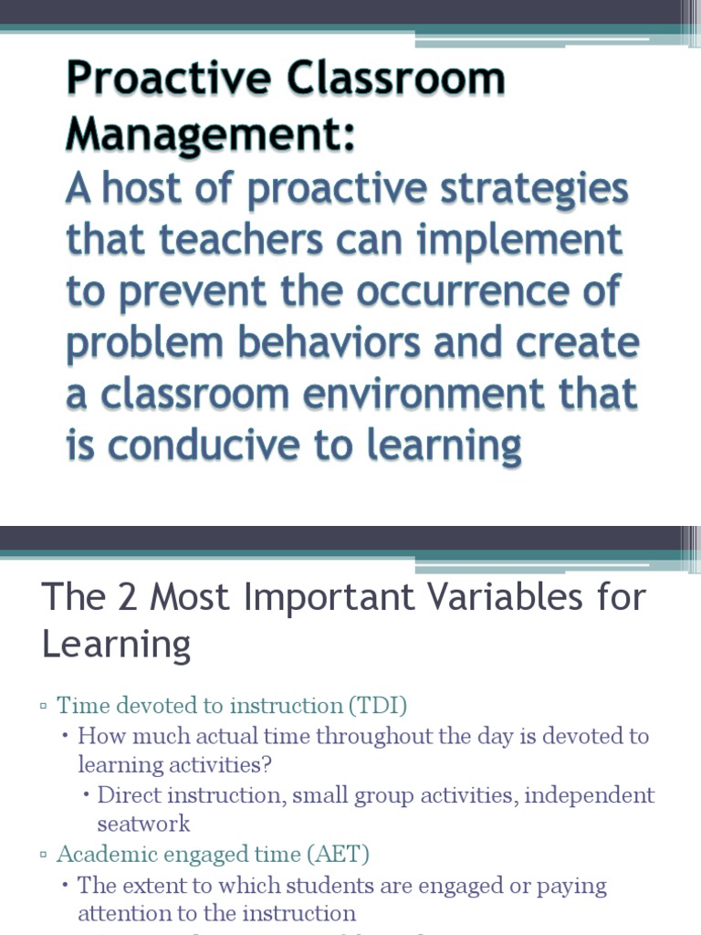16 Proactive Classroom Management Pdf Classroom Management Classroom