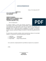 Carta presentación auditoría empresa seguridad