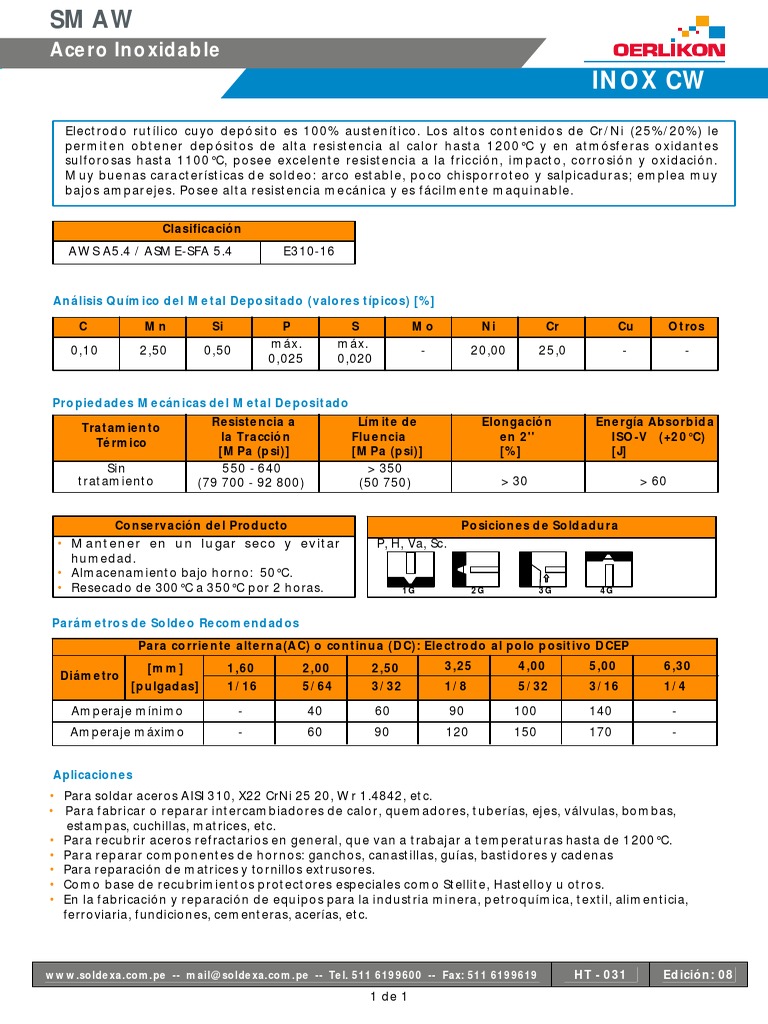 Inox CW | PDF | Soldadura | Construcción