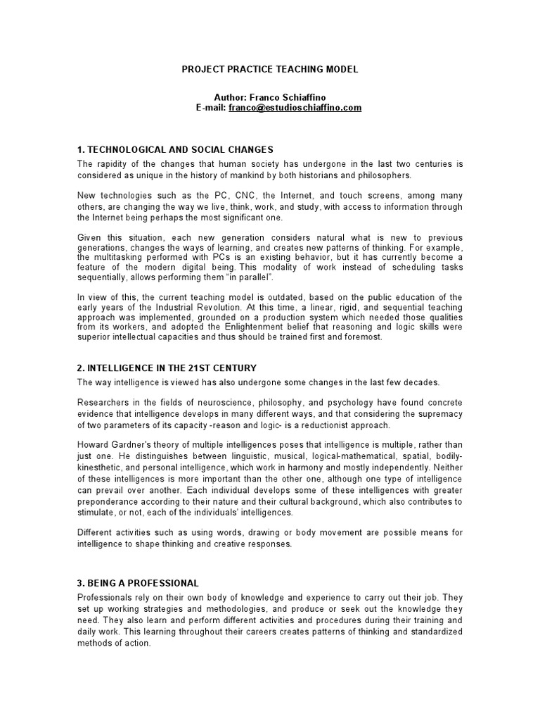Modern Teaching Models in Design Education | PDF | Scientific Method ...