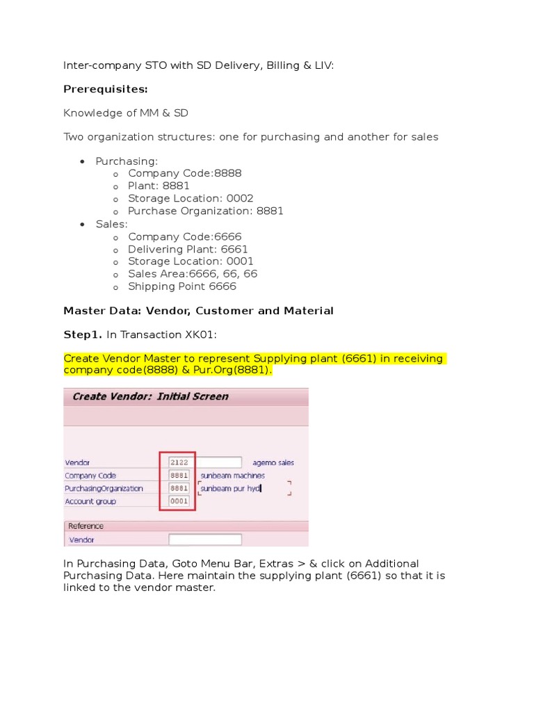Inter-Company STO: Setup & Configuration | PDF | Invoice | Cheque