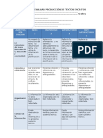 Rúbrica Para Evaluar Producción de Textos Escritos