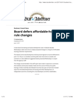 Board Defers Affordable-Housing Rule Changes