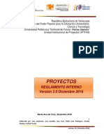 Reglamento de Proyectos de los Programas Nacionales de Formación de la UPTFAG