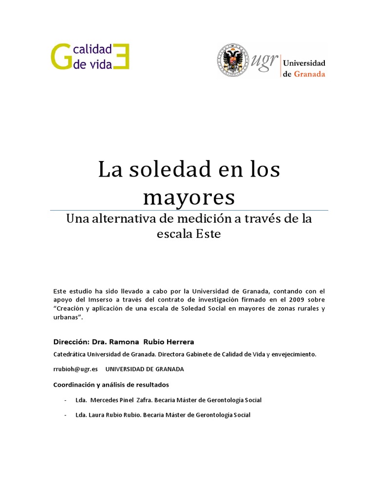 Medición de la Soledad en Mayores | PDF | Soledad | Vejez
