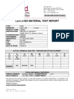 Certified Material Test Report: Melanie Speyrer