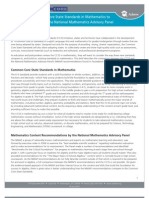 Comparing The Common Core State Standards in Mathematics To The Recommendations of The National Mathematics Advisory Panel