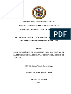 Plan Estrategico Ropa Deportiva | PDF | Marketing | Pequeñas y medianas  empresas