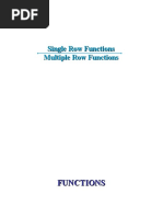 Single Row Functions Multiple Row Functions