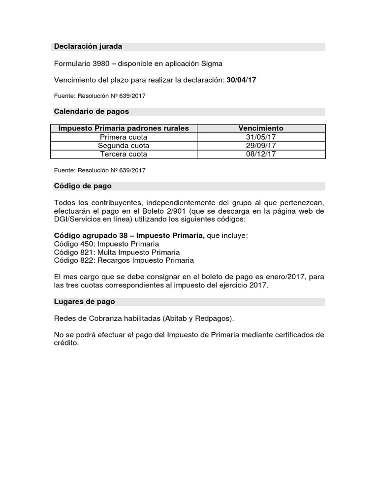 Declaración Jurada y Pago de Impuestos | PDF | Finanzas y dinero