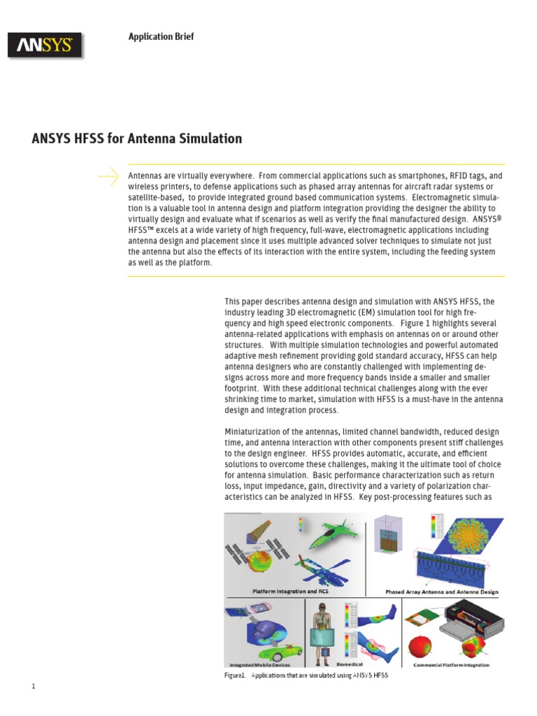 Ab Ansys Hfss For Antenna Simulation PDF | PDF | Finite Element Method ...