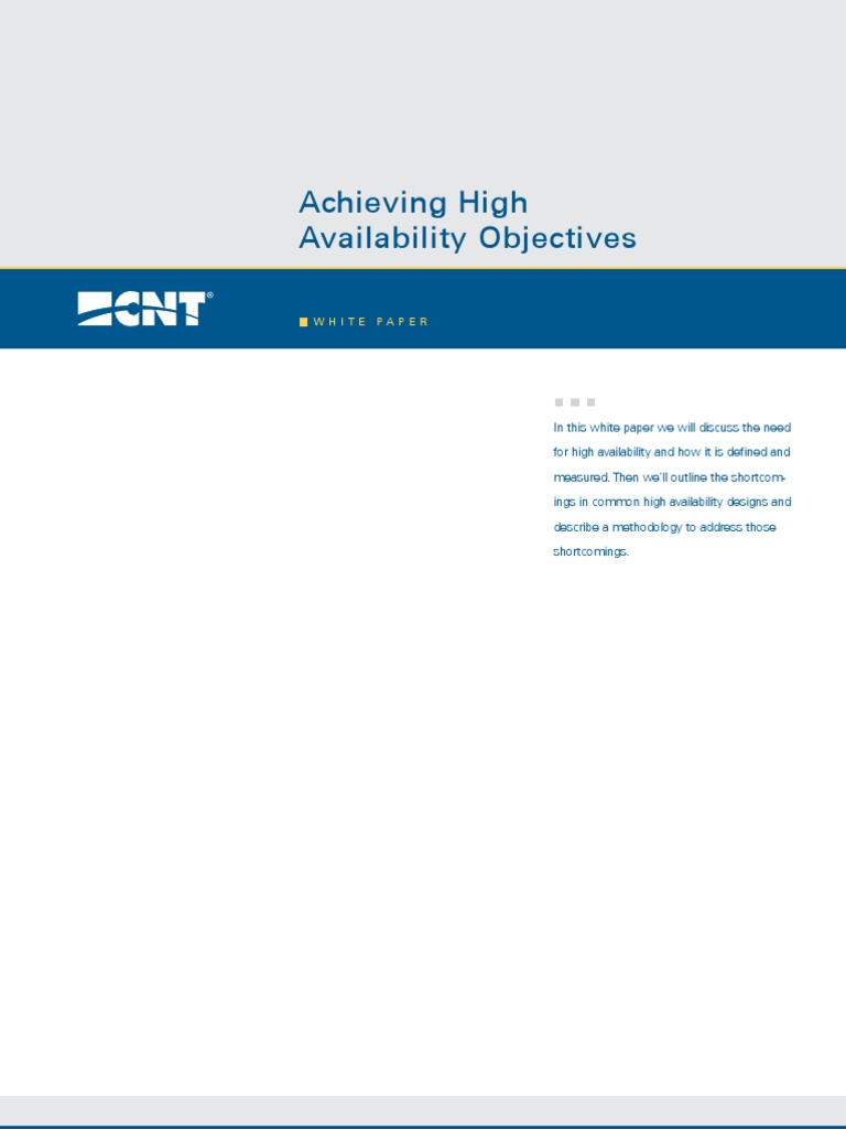 Achieving High Availability Objectives | PDF | Backup | Computer Network