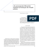 A influência do pensamento liberal de Benjamin Constant na formação do Estado Imperial Brasileiro