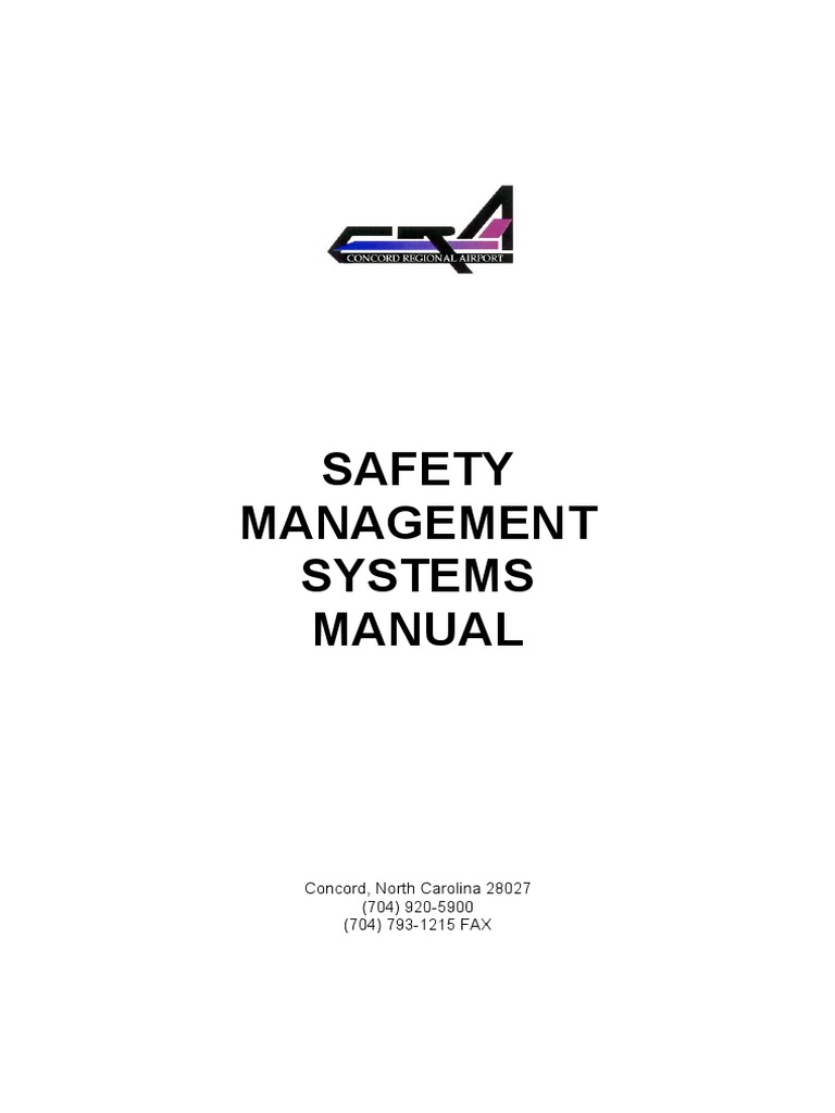 Concord Regional Airport SMS Manual | PDF | Occupational Safety And ...