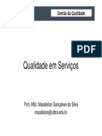 Aula 11 - Qualidade em Serviços