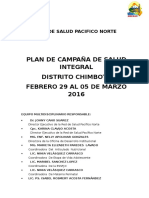 Plan Campaña Integral de Salud-Chimbote