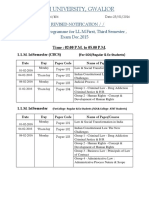 Revised Time Table of LL.M. Ist & IIIrd Sem. Exam Dec. 20151112