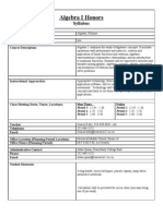 Algebra I Syllabus