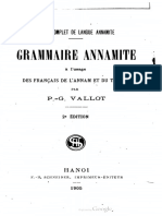 (1905) Grammaire Annamite À L'usage Des Français de L'annam Et Du Tonkin - P. Vallot