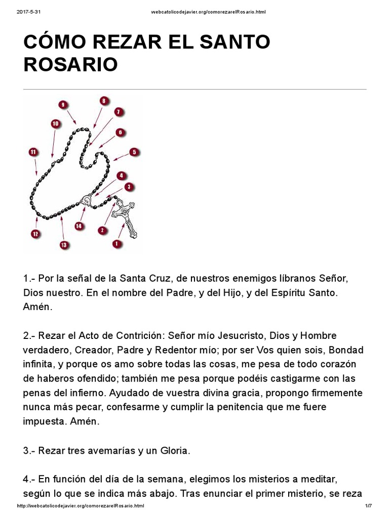 Cómo Rezar el Santo Rosario | PDF | María, madre de Jesús | Rosario