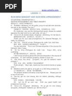 Lesson 11 Business Banquet and Business Arrangement Situational