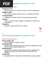 Long-Term Care Length of Stay Terminal Illness Chronic: Define The Following Terms