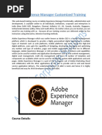 Adobe Experience Manager Customized Training