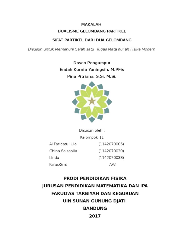 Makalah Fisika Modern Doc Contoh Makalah