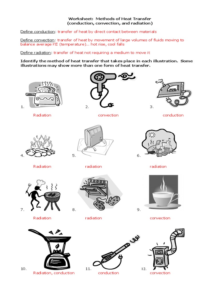 Heat Transfer Worksheet Pdf Answers