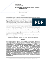 Plano Nacional da Educação (2014-2014) - Limites, Avanços e Perspectivas