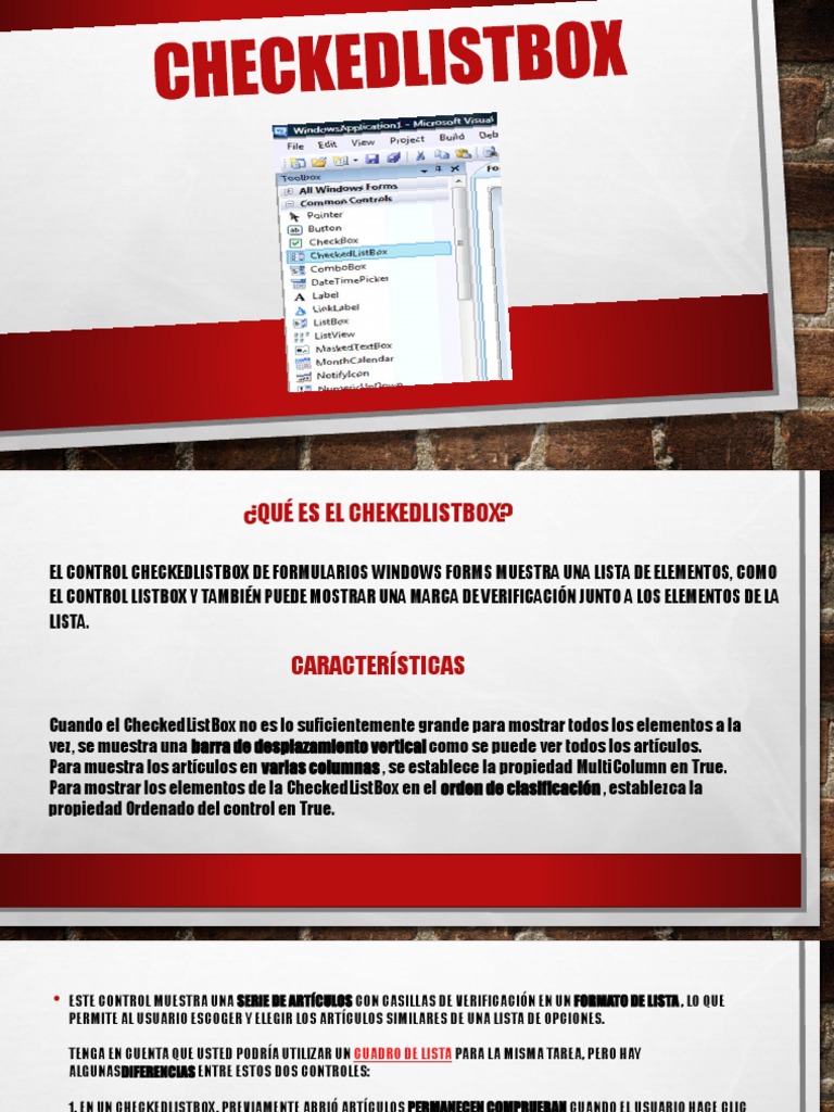 Características del CheckedListBox en Windows Forms | PDF | Áreas de ...